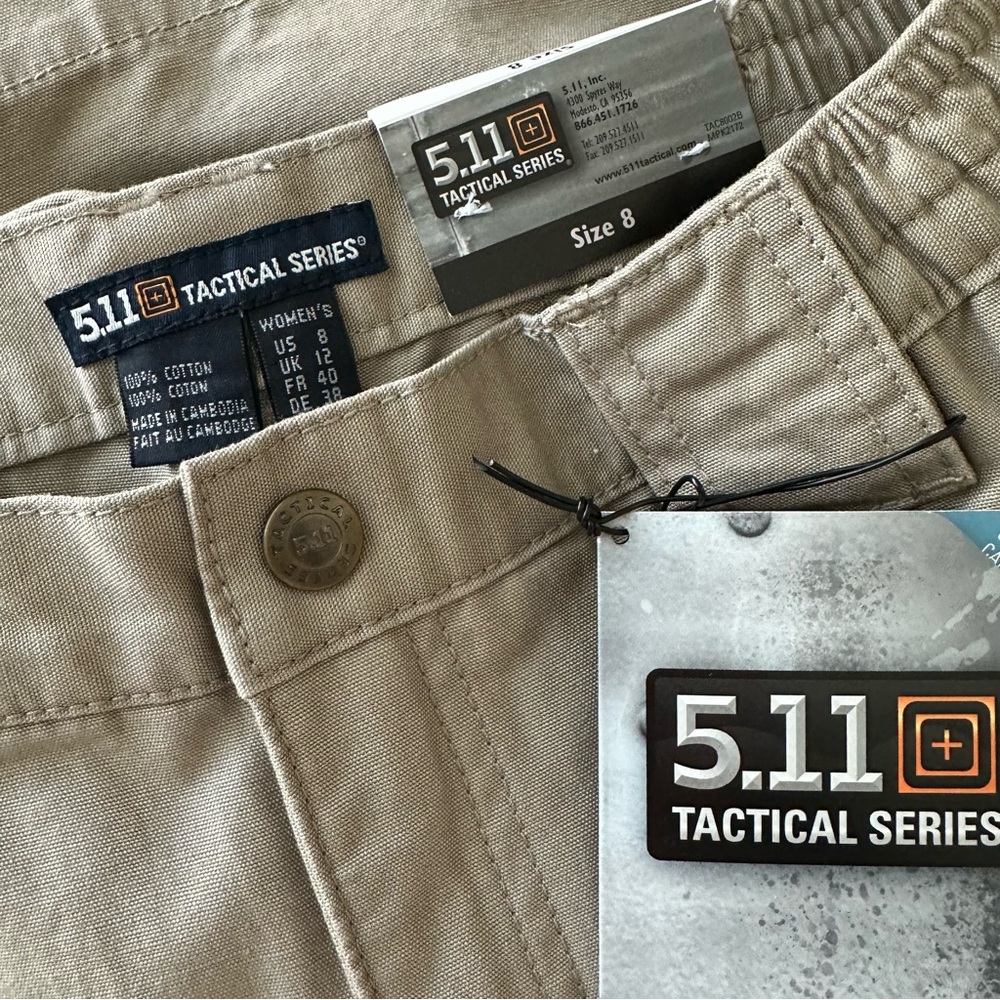 5.11 Tactical Tan / Khaki  Cotton Cargo Shorts Size 8 - Picture 8 of 10